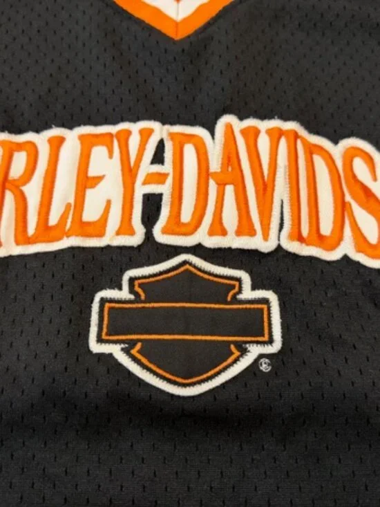 🏍️ VTG Harley-Davidson Mesh Basketball Jersey Tank Mens Large Biker Roeder Ohio - Picture 3 of 13